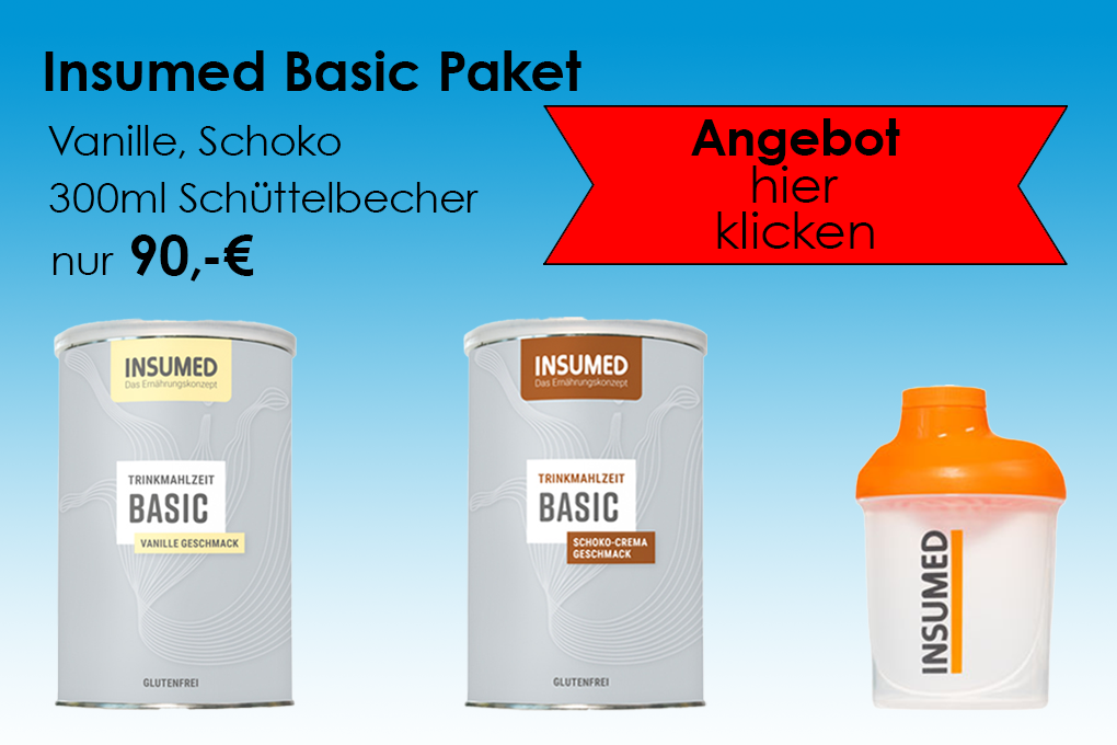 INSUMED Basic Paket: 1x Vanille, 1x Schoko und 1x 300ml Schüttelbecher