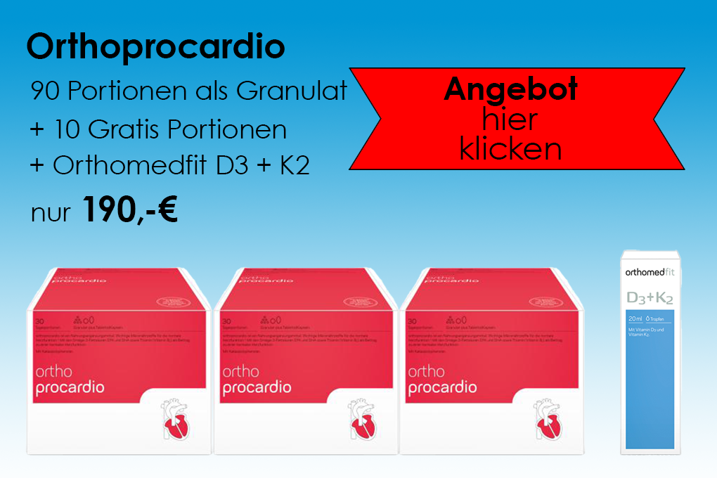 Orthoprocardio Granulat, 90 Portionen + 10 Gratis Portionen + Orthomedfit D3+K2