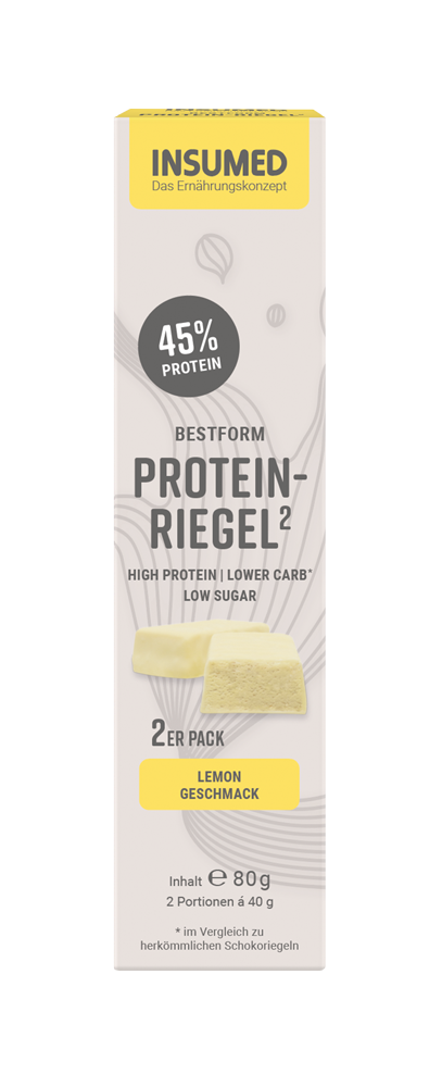 INSUMED BESTFORM Protein-Riegel, 10x2 Riegel, Lemon, 800g, MHD 11.2024