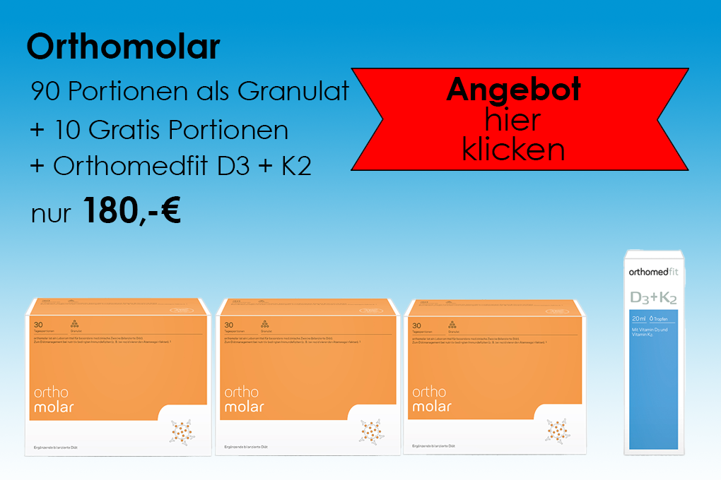 Orthomolar Granulat, 90 Portionen + 10 Gratis Portionen + Orthomedfit D3+K2