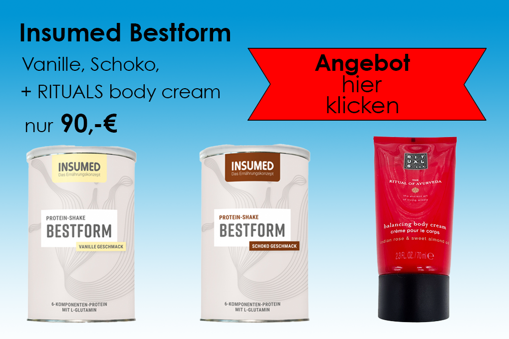 INSUMED 1x Bestform Kombipaket (Schoko & Vanille) + RITUALS body cream