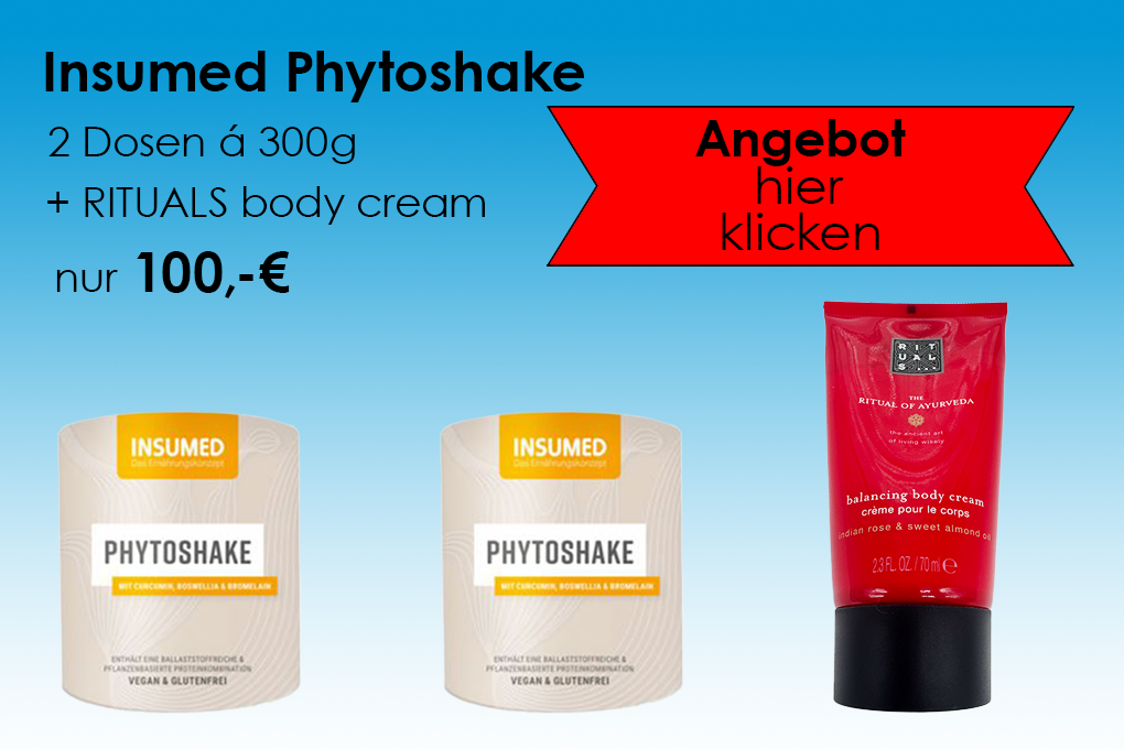 INSUMED Phytoshake 2x Dosen Kakao-Zimt, à 300g + RITUALS body cream