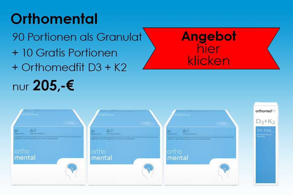 Orthomental Granulat, 90 Portionen + 10 Gratis Portionen + Orthomedfit D2+K2