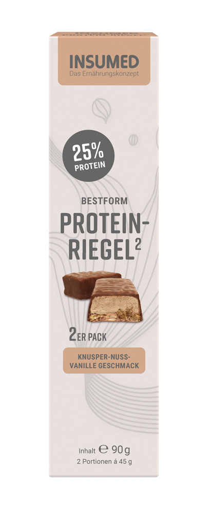 INSUMED BESTFORM Protein-Riegel Knusper-Nuss-Vanille, 2x45g, MHD 06.2025