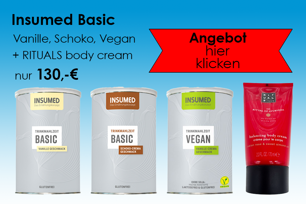 INSUMED Basic 1x Vanille, 1x Schoko und 1x Vegan + RITUALS body cream