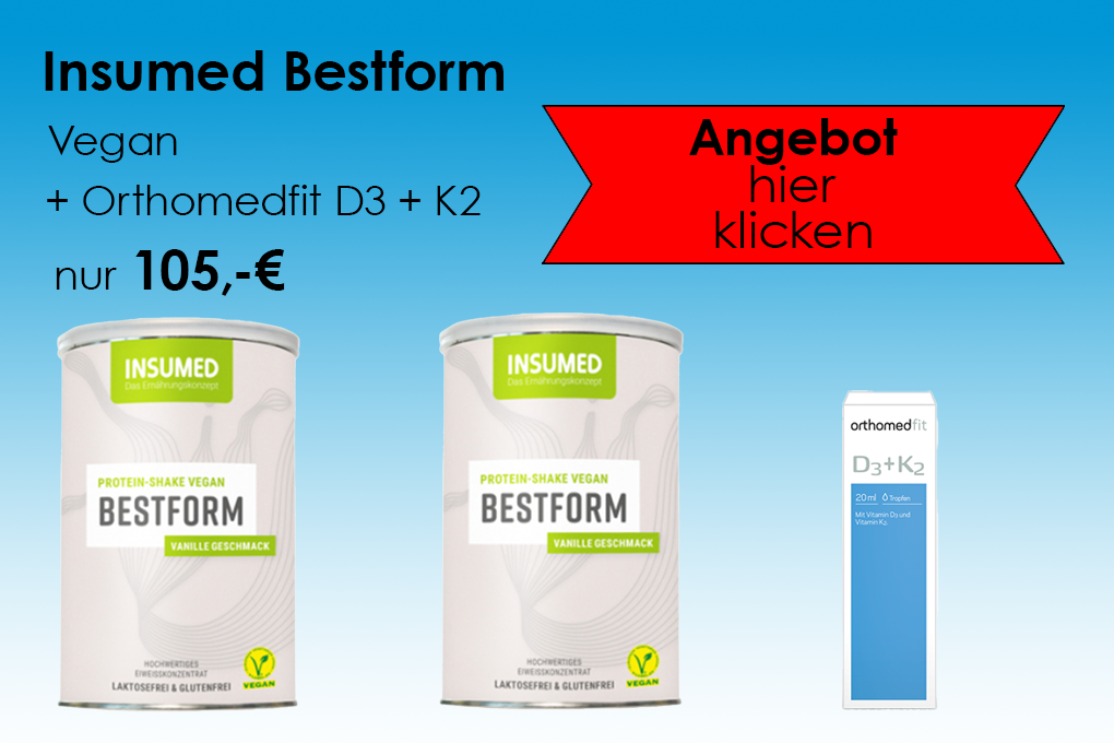 INSUMED 2x Bestform Vegan + Orthomedfit D3+K2