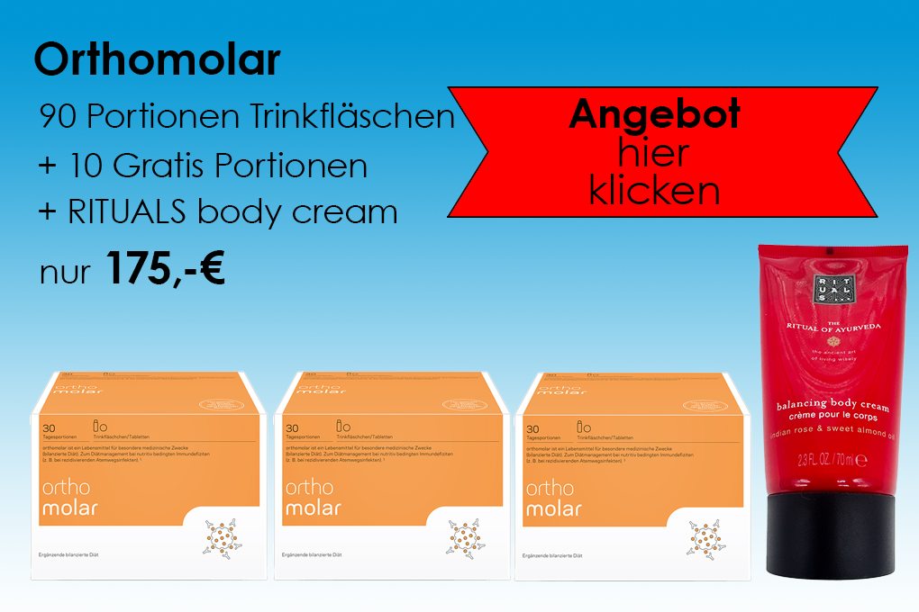 Orthomolar Trinkfläschchen, 90 Portionen + 10 Gratis Portionen + RITUALS body cream